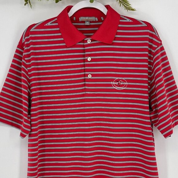 Peter Millar Southern Comfort Polo Mens Size Medium Striped Golf Humming Bird - Picture 2 of 11